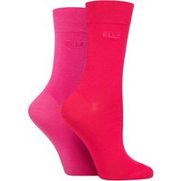 2 Pair Plain Bamboo Fibre Socks Cherry Fizz 4 8