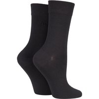 2 Pair Cocoa Plain Bamboo Fibre Socks 4 8