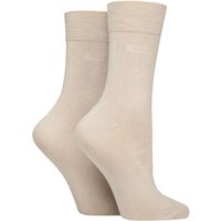 2 Pair Neutrals Plain Bamboo Fibre Socks 4 8