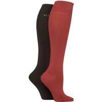 2 Pair Plain Bamboo Knee Highs Wild Poppy 4 8