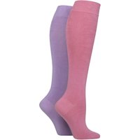 2 Pair Elle Plain Bamboo Knee Highs Soft Pastel 4 8