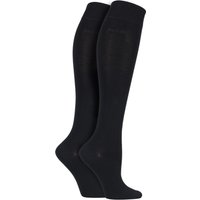 2 Pair Plain Bamboo Knee Highs 4 8