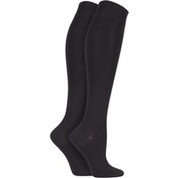 2 Pair Cocoa Plain Bamboo Knee Highs 4 8