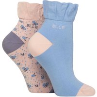 2 Pair Bamboo Anklet Socks Parisian Floral 4 8