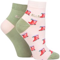 2 Pair Bamboo Anklet Socks Meadow 4 8