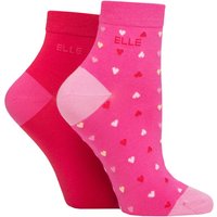 2 Pair Bamboo Anklet Socks Cherry Fizz Hearts 4 8