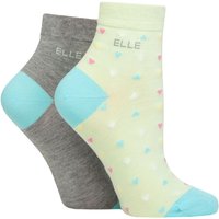 2 Pair Bamboo Anklet Socks Keylime Pie Hearts 4 8