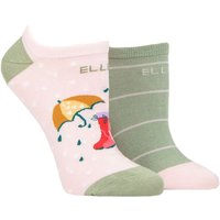 2 Pair Plain Patterned Striped Bamboo No Show Socks Meadow Patterned 4 8