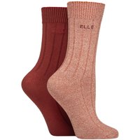 2 Pair Ribbed Bamboo Boot Socks Wild Poppy 4 8