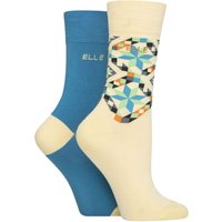 2 Pair Bamboo Patterned Plain Socks Storm 4 8