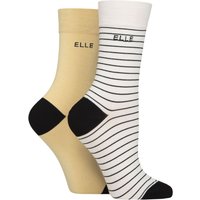 2 Pair Bamboo Striped Plain Socks Daisy Dream 4 8