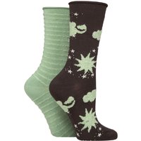 2 Pair Bamboo Feather Striped Socks Forager 4 8
