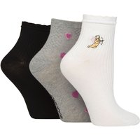 3 Pair Frill Welt Ribbed Bamboo Anklet Socks Cherub 4 8