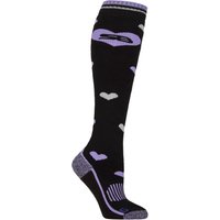 1 Pair Storm Bloc Patterdale Plain Patterned Argyle Cotton Long Leg Equestrian Socks Hearts Purple 4 8
