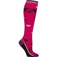 1 Pair Storm Bloc Patterdale Plain Patterned Argyle Cotton Long Leg Equestrian Socks Hearts Cerise 4 8