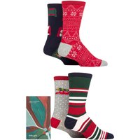 4 Pair Joseph Christmas Jumper Organic Cotton Gift Boxed Socks 7 11