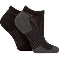 2 Pair Bamboo Sheer Stripe Cushioned Heel Toe No Show Socks 4 8