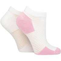 2 Pair Bamboo Sheer Stripe Cushioned Heel Toe No Show Socks Fresh 4 8
