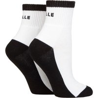 2 Pair Sports Cushioned Ankle Socks White 4 8