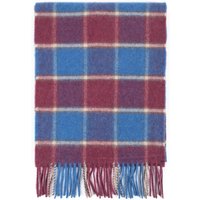 1 Pack Red and Bright Blue and Made In Scotland Check 100% Cashmere Scarf Unisex One Size - Great and British Knitwear