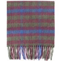 1 Pack Olive and Made In Scotland Check 100% Cashmere Scarf Unisex One Size - Great and British Knitwear