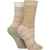 2 Pair Elle Chunky Ribbed Boot Socks Classic 4 8