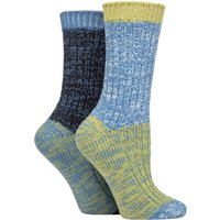 2 Pair Chunky Ribbed Boot Socks Autumn Apple 4 8