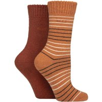 2 Pair Wool Mix Brushed Inside Boot Socks Wild Poppy 4 8