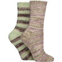 2 Pair Soft Stripe Boot Socks Forager 4 8
