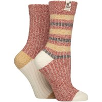 2 Pair Soft Ribbed Boot Socks Wild Poppy 4 8
