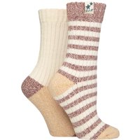 2 Pair Soft Ribbed Boot Socks Cinnamon 4 8