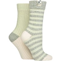 2 Pair Soft Ribbed Boot Socks Light Pine 4 8