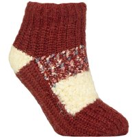 1 Pair Sherpa Lined Slipper Socks Cinnamon 4 8