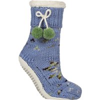 1 Pair Chunky Sherpa Lined Cosy Moccasin Socks Pom Pom Forager 4 8