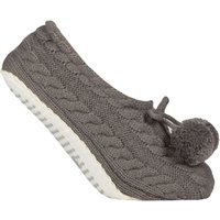 1 Pair Cable Knit Moccasin Slipper Socks M L