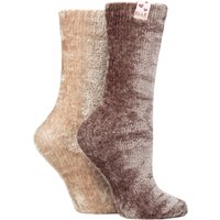 2 Pair Chenille Leisure Socks Moss 4 8