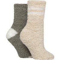 2 Pair Elle Fluffy Cosy Blissful Bed Time Socks Classic 4 8