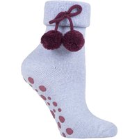 1 Pair Wool Mix Slipper Socks Pompoms Kentucky 4 8