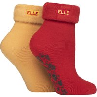 2 Pair Thermal Bed Slipper Socks Cinnamon 4 8