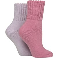 2 Pair Elle Cosy Home Bed Socks Soft Pastel 4 8