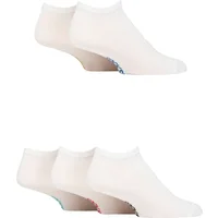 Mens 5 Pair SOCKSHOP Regenerated Eco-Cotton Plain Trainer Socks White 7-11