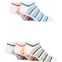 5 Pair Plain Regenerated Eco Cotton Striped Trainer Socks Stripe 7 11
