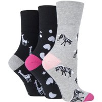 3 Pair Fun Feet Socks Zebra Life 4 8
