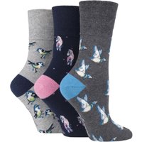 3 Pair Fun Feet Socks Love Birds 4 8