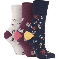 3 Pair Fun Feet Socks Autumn Leaves 4 8