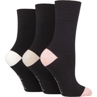 3 Pair Cotton Patterned Striped Socks Contrast Heel Toe 4 8
