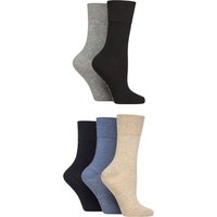 5 Pair Gentle Grip Dry Comfort Plain Socks Mix 4 8
