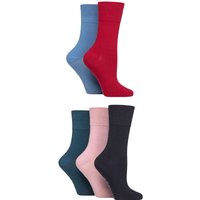 5 Pair Gentle Grip Dry Comfort Plain Socks 4 8