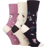 3 Pair Patterned Bamboo Socks Botanical Bloom 4 8
