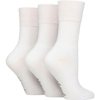 Sock Shop Womens 3 Pair SOCKSHOP Gentle Grip Bamboo Cushioned Foot Leisure Socks White 48